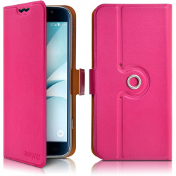 Housse Etui Support 360 degrés Universel S couleur Rose Fushia pour Yezz Andy 4E