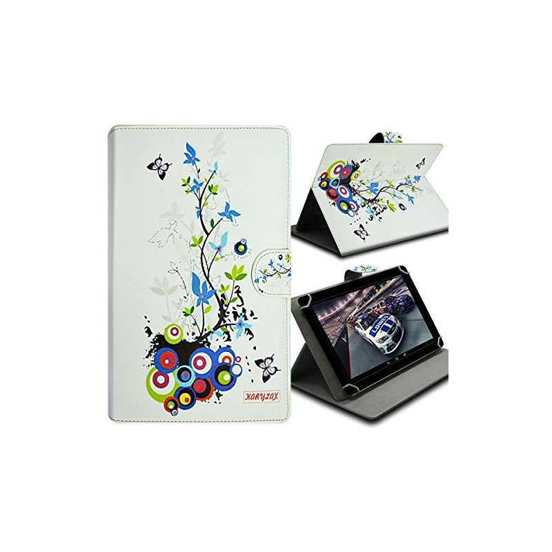 Housse Etui Universel à Rabat Fonction Support avec motif HF01 pour Tablette Essentiel B Smart'Tab 7800 7"