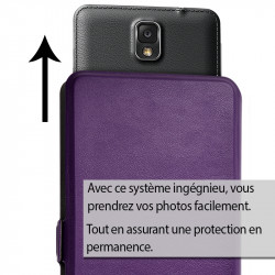 Etui double S-View Universel S Couleur violet pour smartphone Yezz Andy 4EL2 LTE