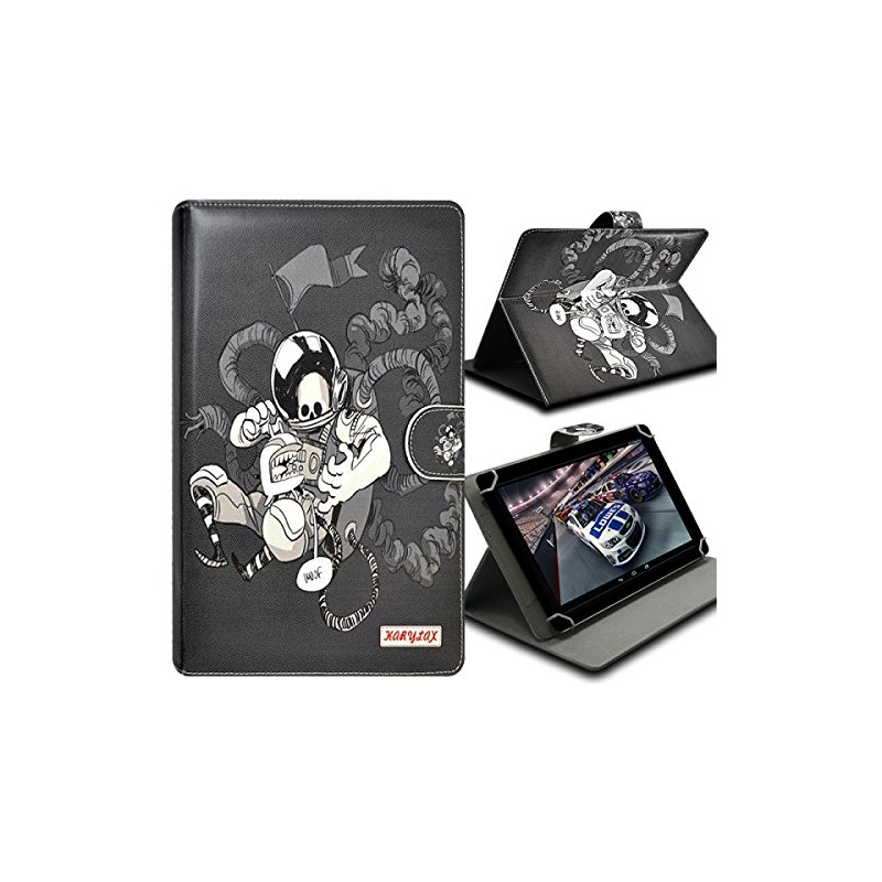 Housse Etui Universel à Rabat Fonction Support avec motif ZA02 pour Tablette Essentiel B Smart'Tab 7800 7"