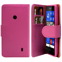 Housse Etui Portefeuille pour Nokia Lumia 520 Couleur Rose Fushia