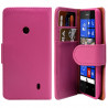 Housse Etui Portefeuille pour Nokia Lumia 520 Couleur Rose Fushia