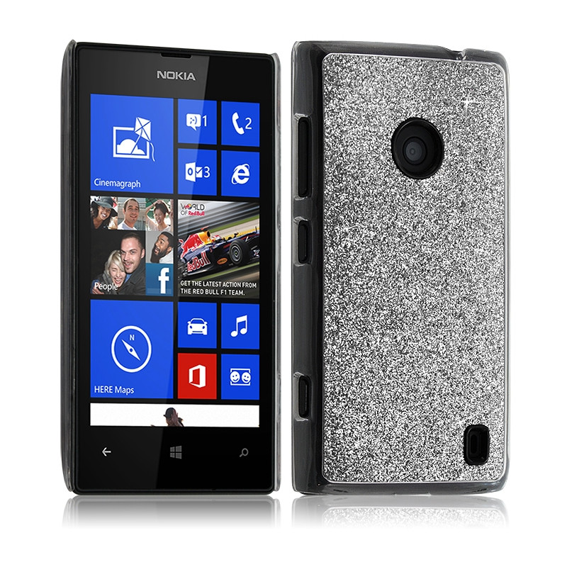 Coque Rigide pour Nokia Lumia 520 Style Paillette Couleur Argent