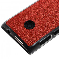 Coque Rigide pour Nokia Lumia 520 Style Paillette Couleur Rouge