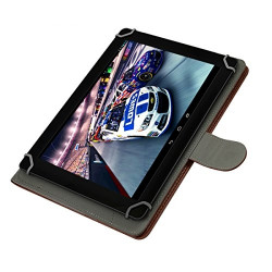 Housse Etui Universel à Rabat Fonction Support Couleur Marron pour Tablette Lenovo ThinkPad 8"