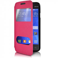 Etui S-View Fonction Support Couleur Rose Fushia pour Samsung Galaxy Ace 4 LTE