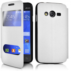 Etui S-View Fonction Support Couleur Blanc pour Samsung Galaxy Ace 4 LTE