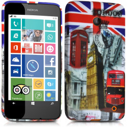 Housse Etui Coque Semi Rigide avec Motif HF06 pour Nokia Lumia 630 + Film de Protection