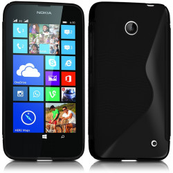  Housse Coque Etui S-Line Couleur Noir pour Nokia Lumia 630 + Film de Protection