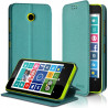 Coque Etui à rabat latéral Fonction Support Couleur Turquoise pour Nokia Lumia 635 + Film de protection