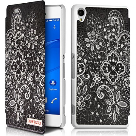 Coque Housse Etui à rabat latéral et porte-carte avec motif LM11 pour Sony Xperia Z3 + Film de protection