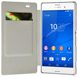 Coque Housse Etui à rabat latéral et porte-carte avec motif LM11 pour Sony Xperia Z3 + Film de protection