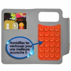 Housse Coque Etui Portefeuille Universel Style Diamant pour Archos 50 Helium 4G Couleur Noir