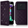 Housse Coque Etui Portefeuille Universel Style Diamant pour Archos 50 Helium 4G Couleur Noir