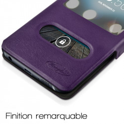 Etui double S-View Universel M Couleur Violet pour Wileyfox Swift