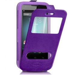 Etui Coque Silicone S-View Couleur violet Universel XL pour Huawei Honor 5X