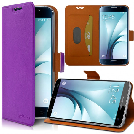 Housse Etui Support 360 degrés Universel M couleur Violet pour Huawei Honor 7 Premium