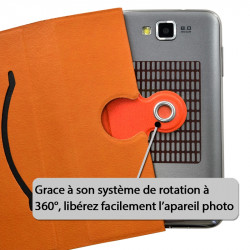 Housse Etui Support 360 degrés Universel M couleur Orange pour Microsoft Lumia 650