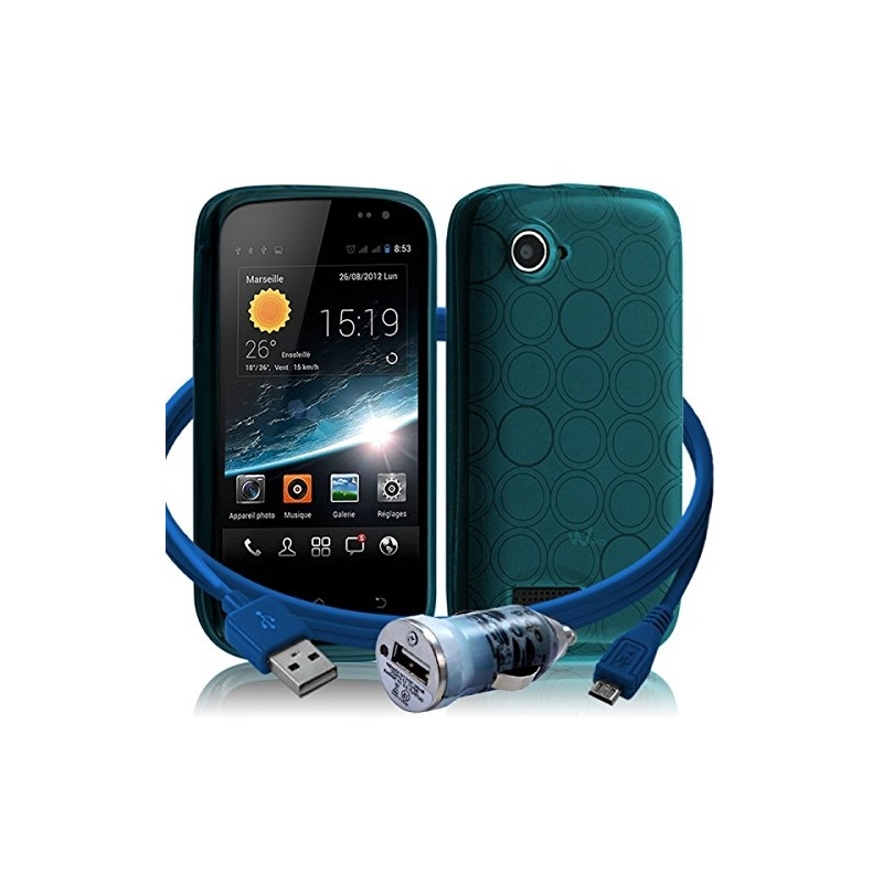 Housse Coque Semi Rigide Couleur Bleu Translucide pour Wiko Cink Slim 2 + Chargeur Auto