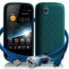 Housse Coque Semi Rigide Couleur Bleu Translucide pour Wiko Cink Slim 2 + Chargeur Auto