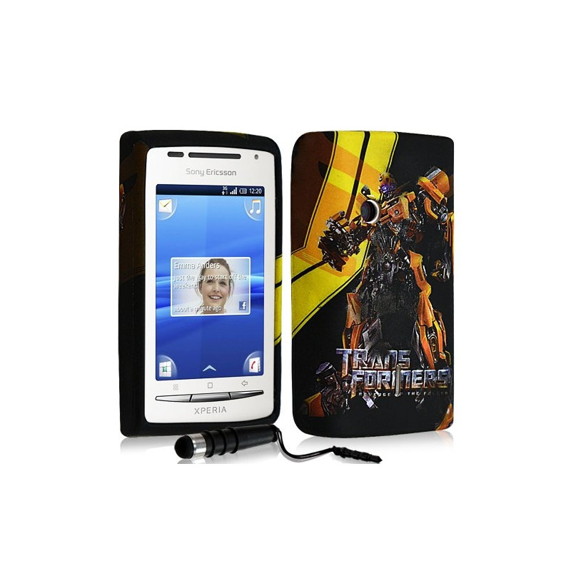 housse étui coque en gel pour Sony Ericsson Xperia X8 avec motifs + stylet