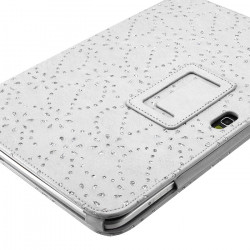 Housse coque etui pour Samsung Google Nexus 10 Style Diamant Couleur Blanc
