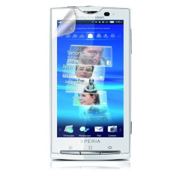 Housse étui coque pour Sony Ericsson Xperia X10 motif tete de mort couleur blanc + Stylet + film écran