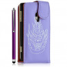 Housse étui coque pour Sony Ericsson Xperia X10 motif tete de mort couleur violet + Stylet + film écran