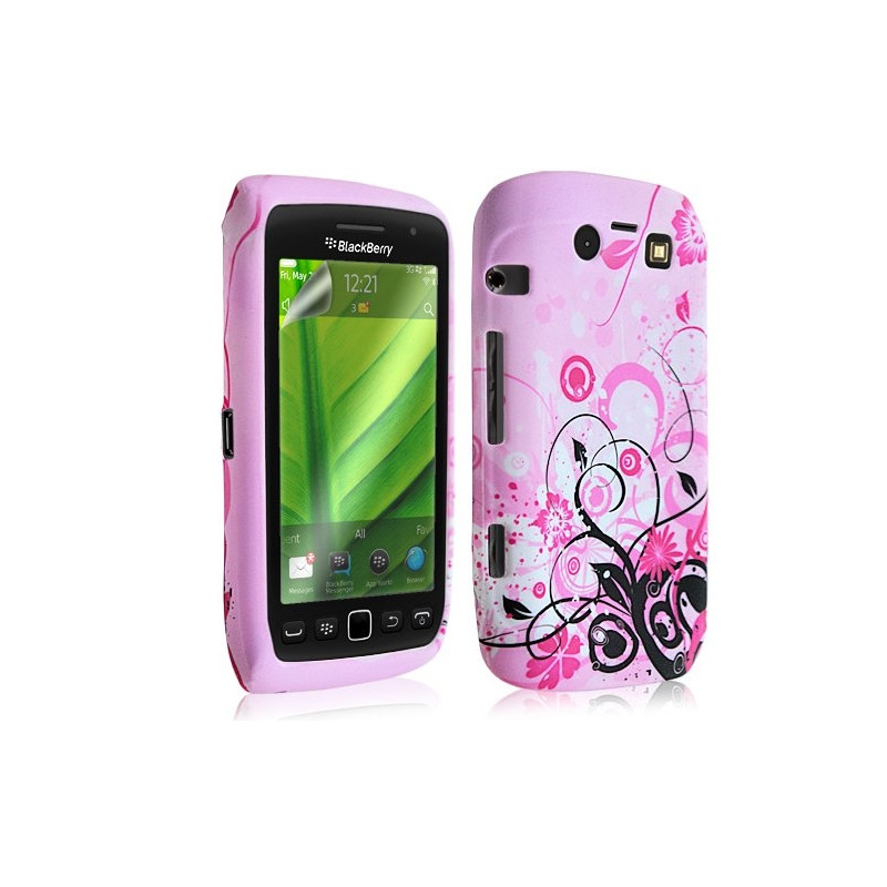 Housse coque étui en gel pour BlackBerry Torch 9860 avec motif + Film