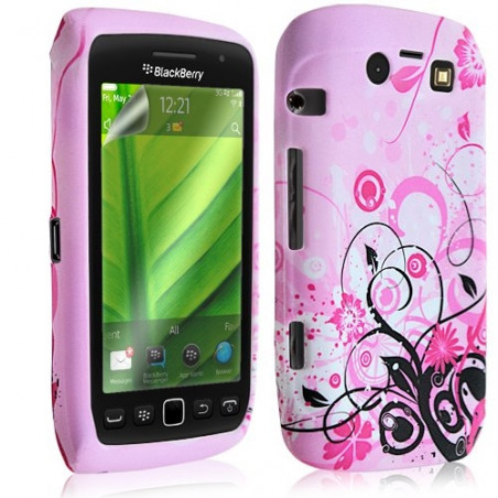 Housse coque étui en gel pour BlackBerry Torch 9860 avec motif + Film