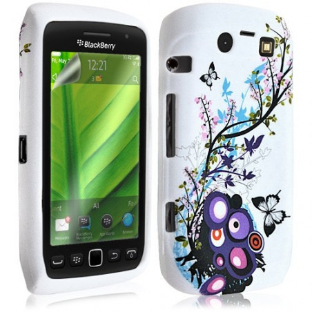 Housse coque étui en gel pour BlackBerry Torch 9860 avec motif + Film