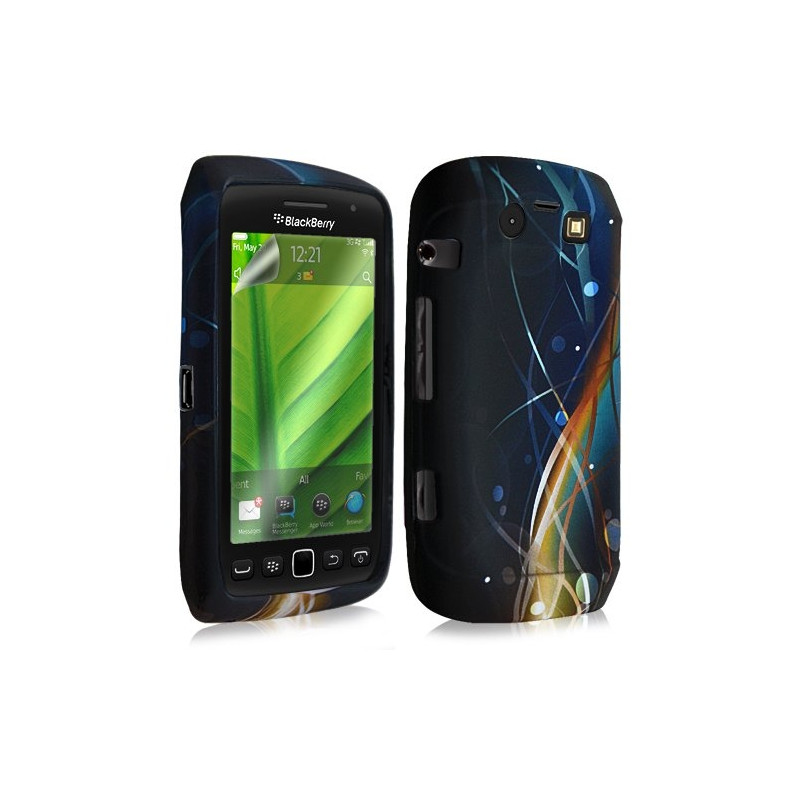 Housse coque étui en gel pour BlackBerry Torch 9860 avec motif + Film