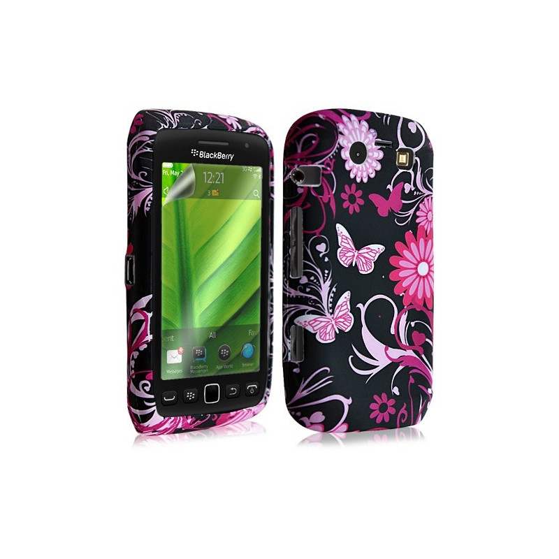 Housse coque étui en gel pour BlackBerry Torch 9860 avec motif + Film