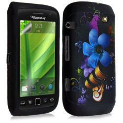 Housse coque étui en gel pour BlackBerry Torch 9860 avec motif + Film