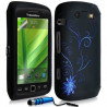 Housse coque étui en gel pour BlackBerry Torch 9860 avec motif + Stylet + Film