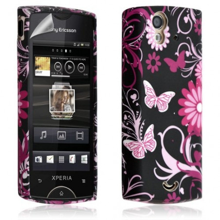 Housse coque etui gel pour Sony Ericsson Xperia Ray avec motifs + Film