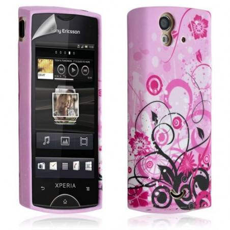 Housse coque etui gel pour Sony Ericsson Xperia Ray avec motifs + Film