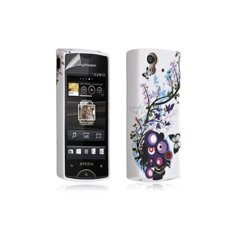 Housse coque etui gel pour Sony Ericsson Xperia Ray avec motifs + Film