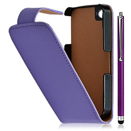 Housse coque étui pour Apple iPhone 4 / 4S couleur violet + Stylet luxe