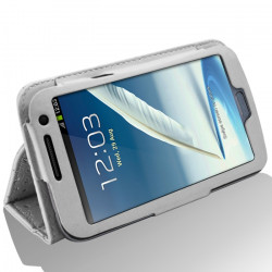 Housse coque etui pour Samsung Galaxy Note 2 Style Diamant Couleur Blanc 