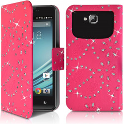 Etui Diamant Universel S rose fushia pour Smartphone Yezz Andy AC4E