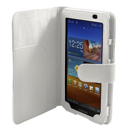 Housse coque étui pour Samsung Galaxy Tab 7 Plus P6200 motif Fleur couleur Blanc