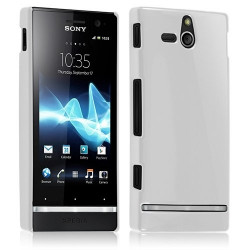 Housse Étui Coque Rigide Brillante Pour Sony Xperia U Couleur Blanc