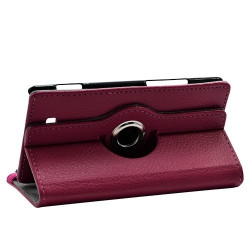 Housse coque étui pour HTC 8X de luxe avec sytème de rotation à 360 degrès couleur rose fushia