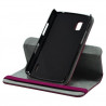 Housse coque étui pour LG Nexus 4 de luxe avec sytème de rotation à 360 degrès couleur rose fushia