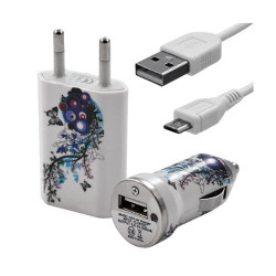 Chargeur maison + allume cigare USB + câble data HF01 pour Thomson : Nimble TH1035MT/ Link 475X / Link 3.5 TH1125MX / Link 4.0 