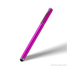 Stylet luxe 2en1 fonction stylo tactile couleur Rose Fuschia pour Alcatel, Acer, Archos, Asus, Yezz, HTC, Huawei, LG, Meizu