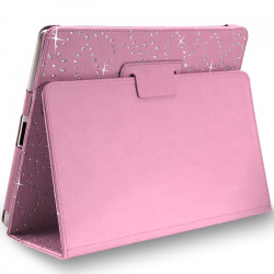Housse coque etui pour Apple iPad 1 Style Diamant Couleur Rose Pâle