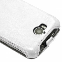 Housse Etui Coque Rigide Clapet pour Wiko Cink Peax Couleur Blanc