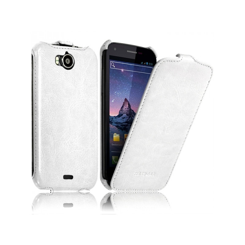 Housse Etui Coque Rigide Clapet pour Wiko Cink Peax Couleur Blanc